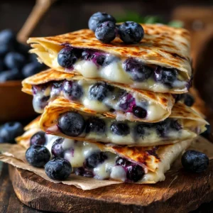 Blueberry Breakfast Quesadillas Quick Skillet Recipe with Cream Cheese