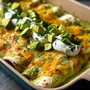Chicken and Avocado Enchiladas in Creamy Avocado Sauce