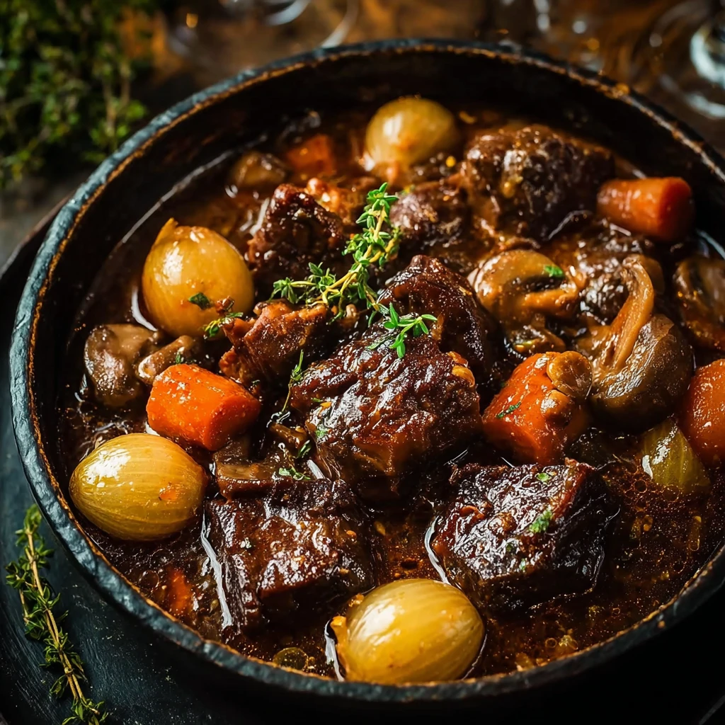Classic French Beef Stew Mushrooms