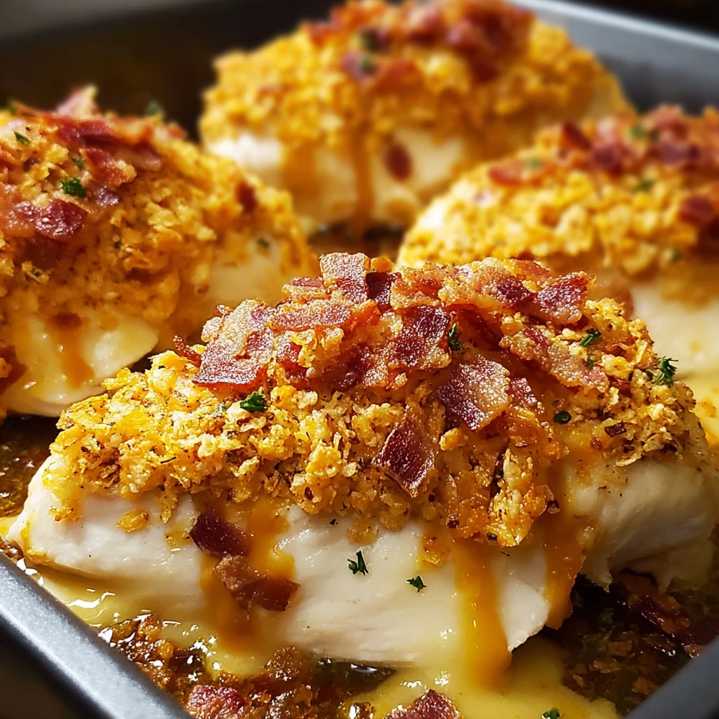 Cream Cheese Bacon Stuffed Doritos Chicken