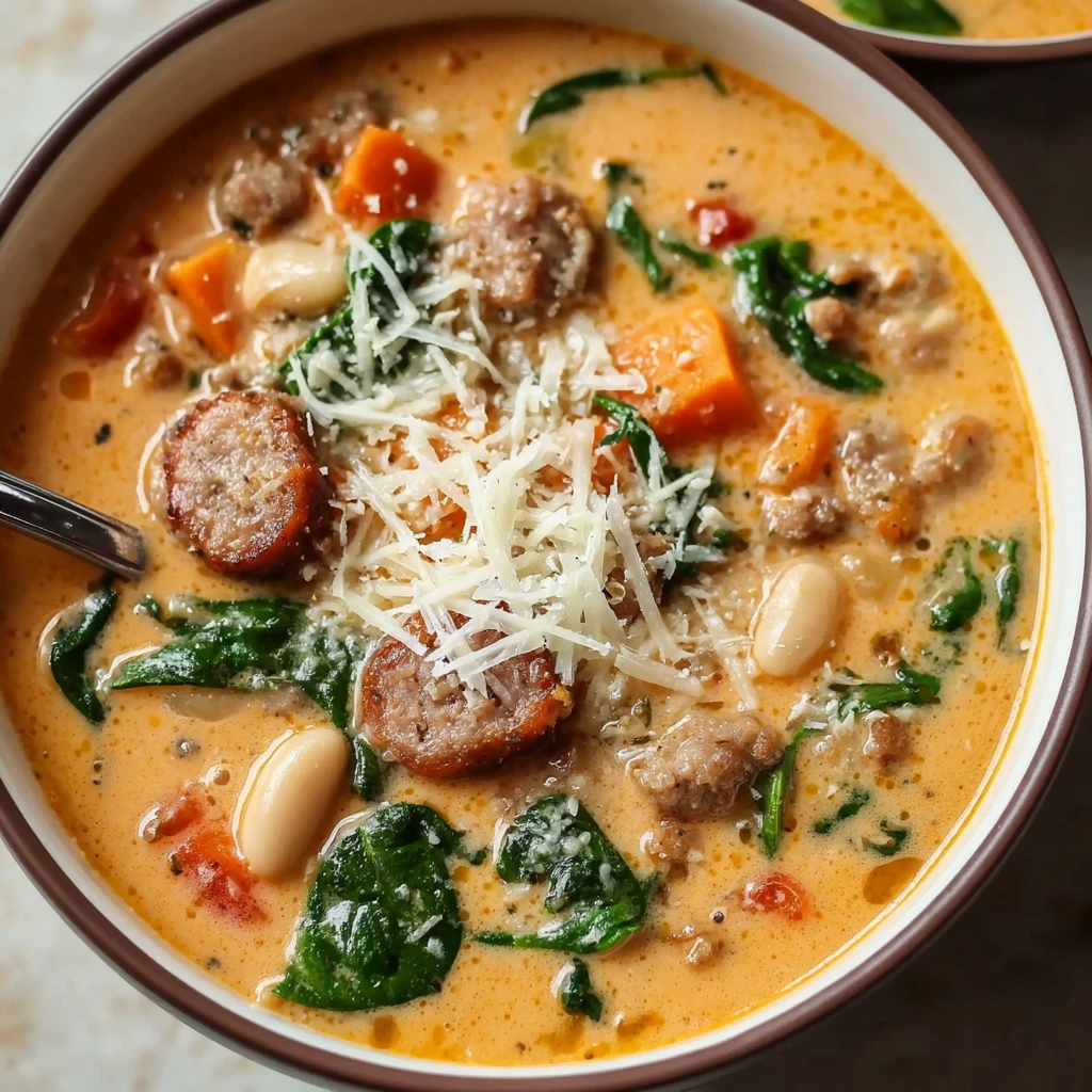 Creamy Parmesan Italian Sausage Soup Recipe