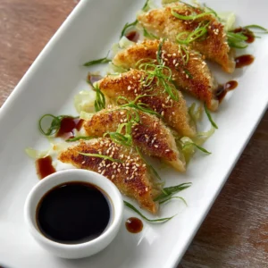 Crispy Cabbage Dumplings with Soy Dipping Sauce