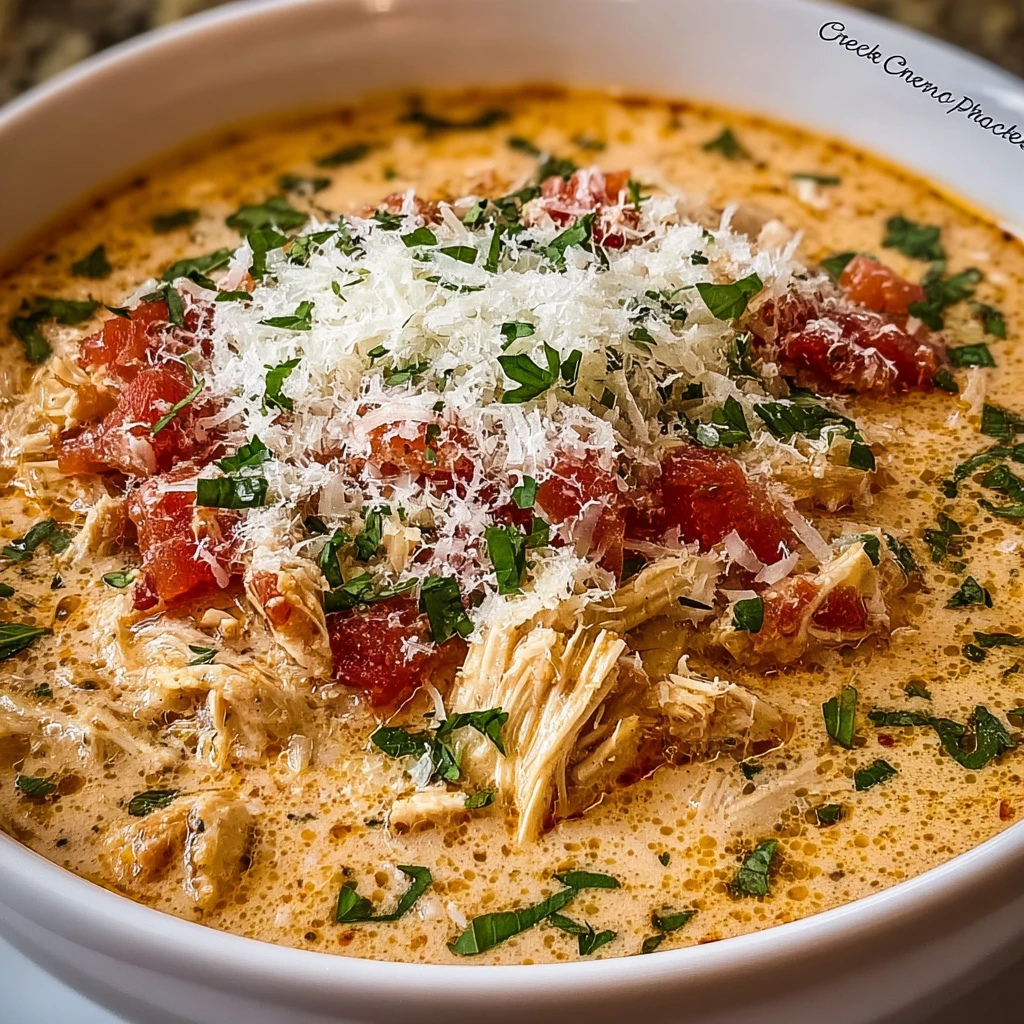 Crock Pot Creamy Chicken Parmesan Soup