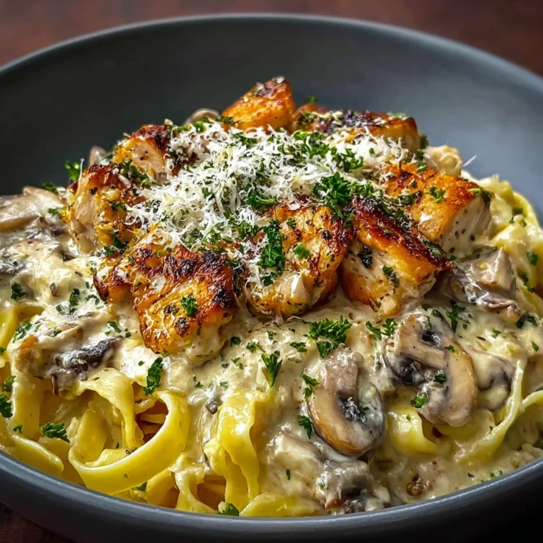 Decadent Chicken Mushroom Pasta Creamy Sauce
