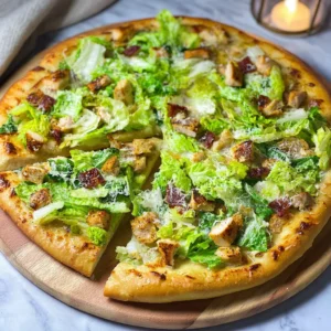 Easy Chicken Caesar Salad Pizza (Viral Recipe)