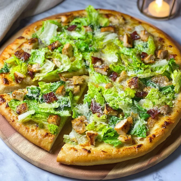 Chicken Caesar Salad Pizza Viral Recipe