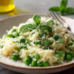 Fresh & Creamy Pea and Mint Risotto Recipe