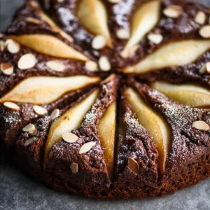 Gluten-Free Chocolate Almond Pear Cake