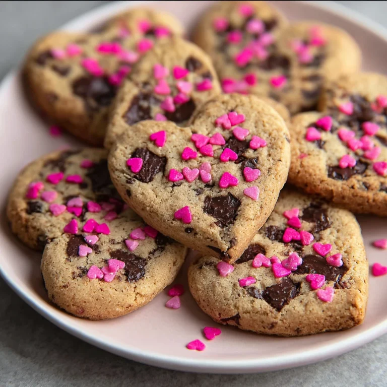 Heart Shaped Chocolate Chip Cookies Valentines Day Cozy