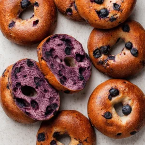Homemade Blueberry Bagels (Real Flavor)