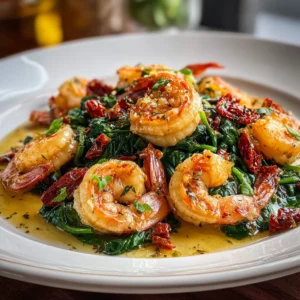 Irresistible Tuscan Shrimp with Spinach & Sun-Dried Tomatoes