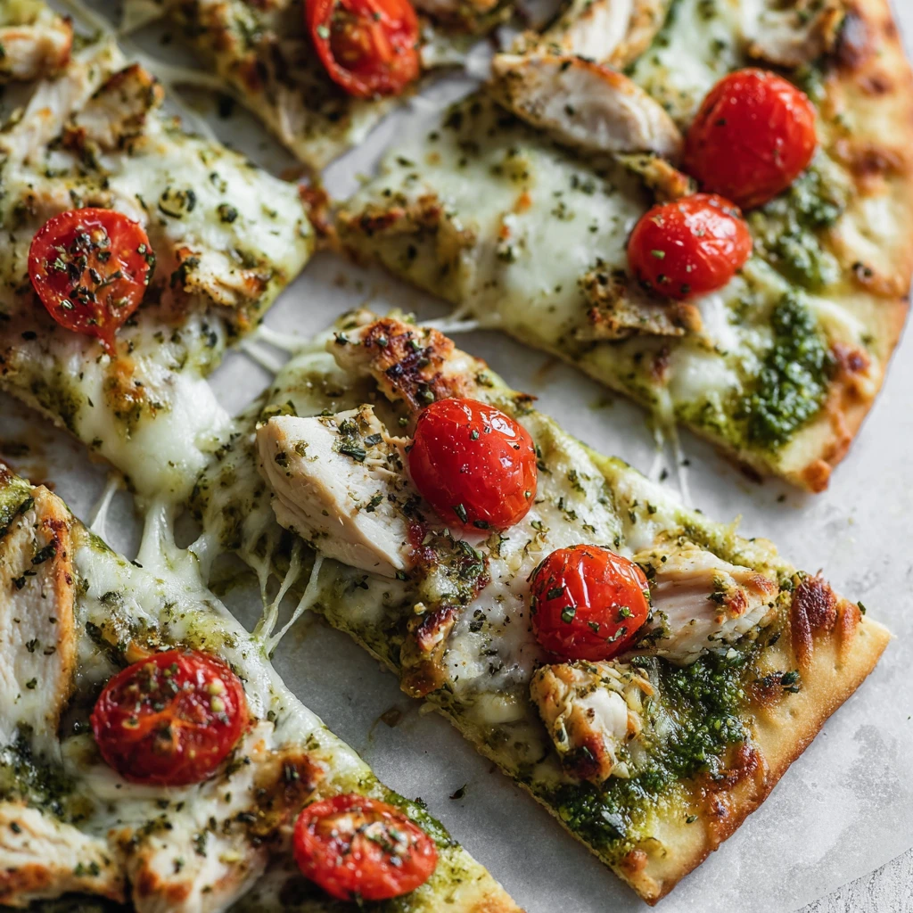 Pesto Chicken Flatbread Pizza