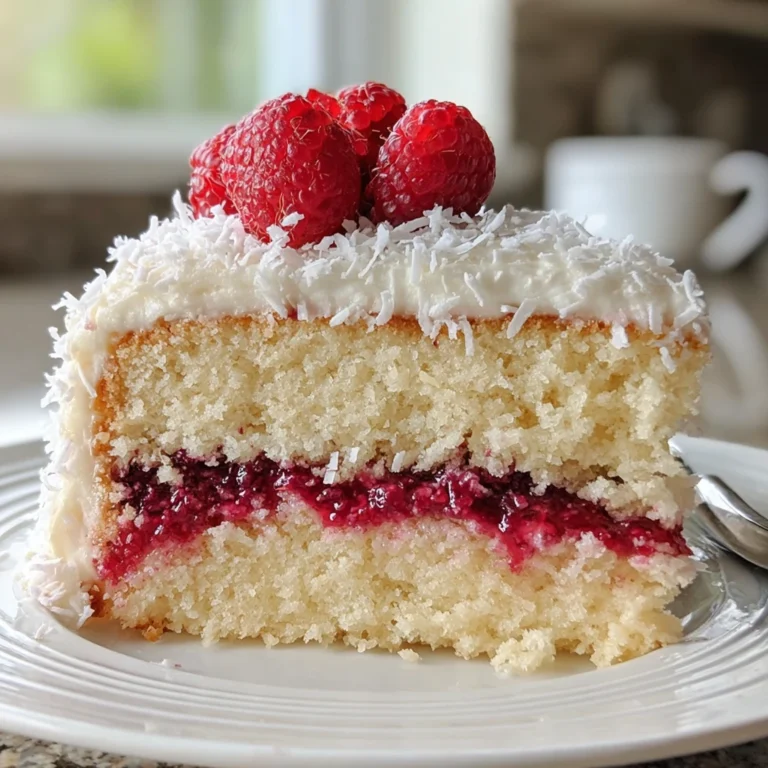 Raspberry Coconut Snowball Cake