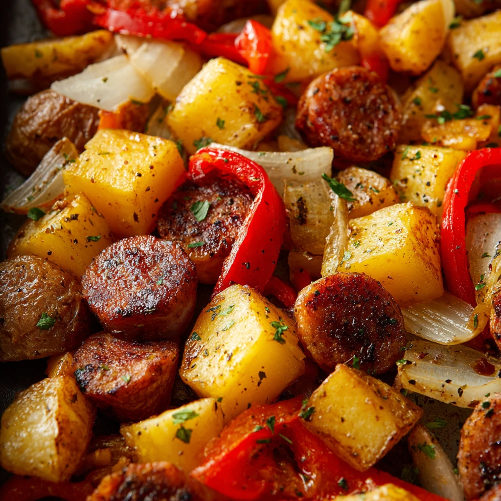 Sausages Ovenroasted Potatoes Peppers