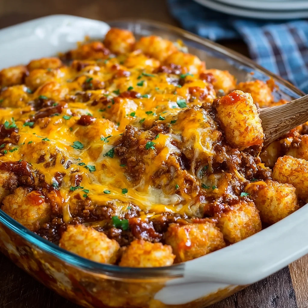 Sloppy Joe Tater Tot Casserole