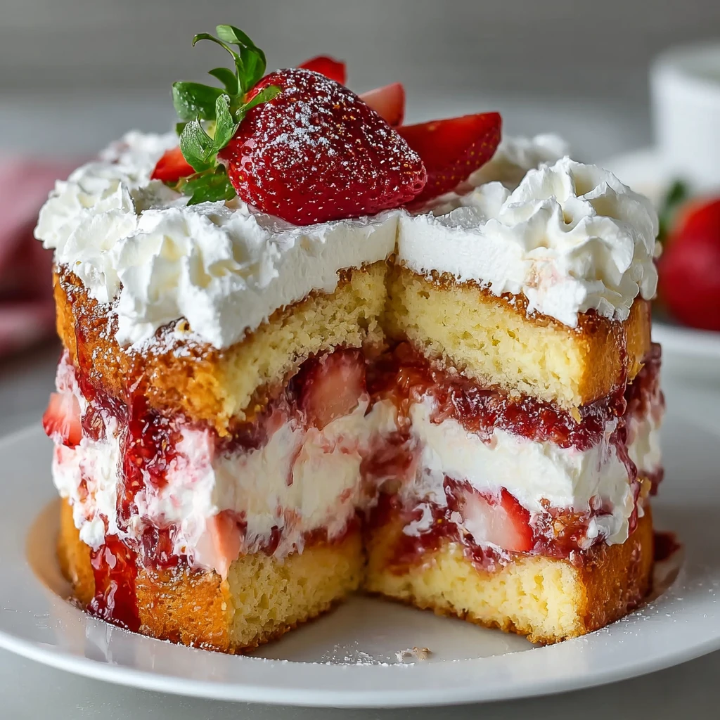 Strawberry Earthquake Cake