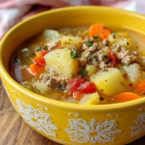 Tasty Crock Pot Ground Turkey and Potato Soup
