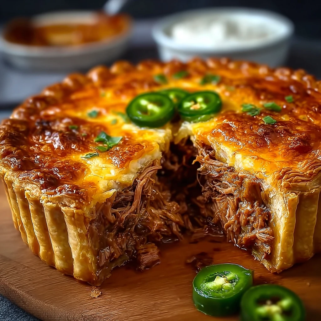 Zesty Jalapeno Cheese Beef Pie Leftover Brisket