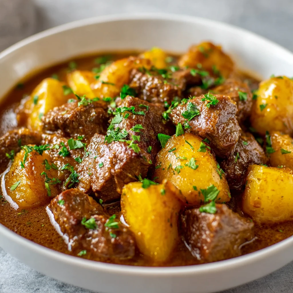 4ingredient Slow Cooker Beef Tips Potatoes