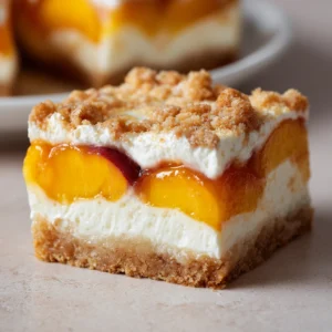 Peaches and Cream Cheesecake Bars