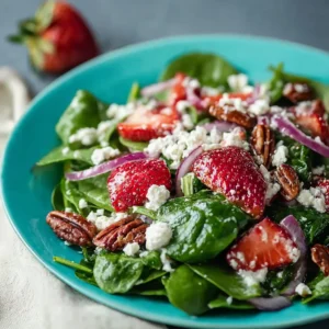 Best Strawberry Spinach Feta Salad