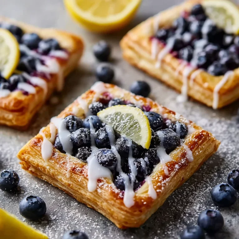 Blueberry Puff Pastry Tarts Lemon Glaze