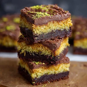 Dubai Chocolate Brownies (Viral Pistachio Kunafa Brownies)