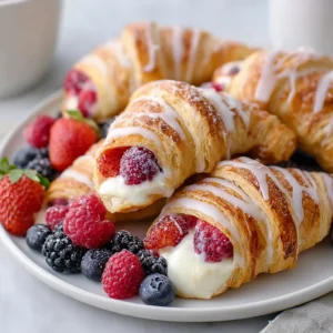Easy Berry Cream Cheese Stuffed Crescent Rolls