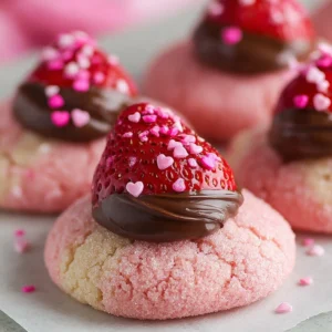 Easy Strawberry Kiss Cookies