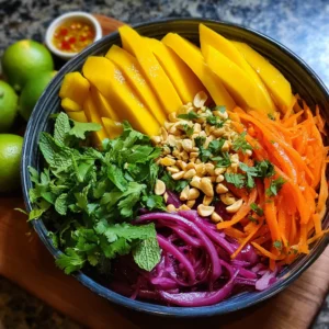 Fresh Green Thai Mango Salad with Sweet and Spicy Twist