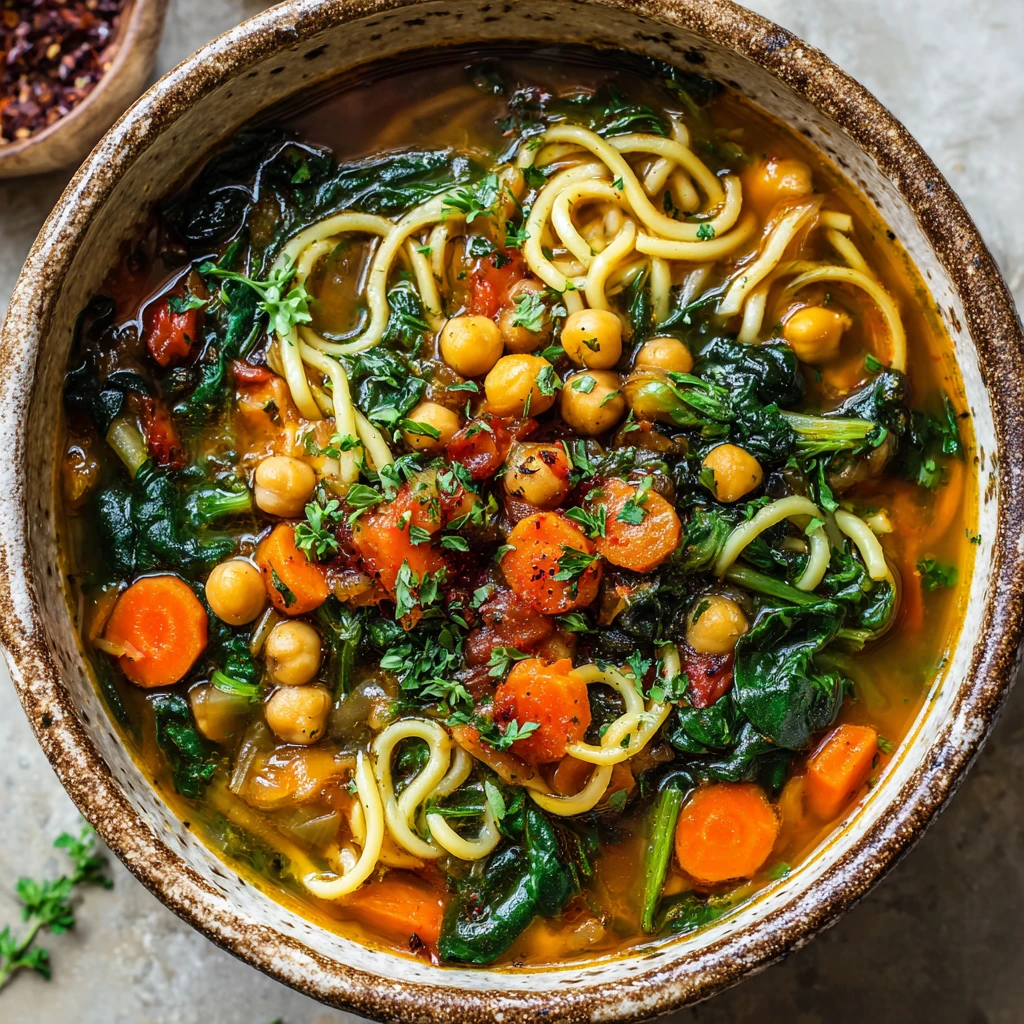 Healthy Chickpea Noodle Soup
