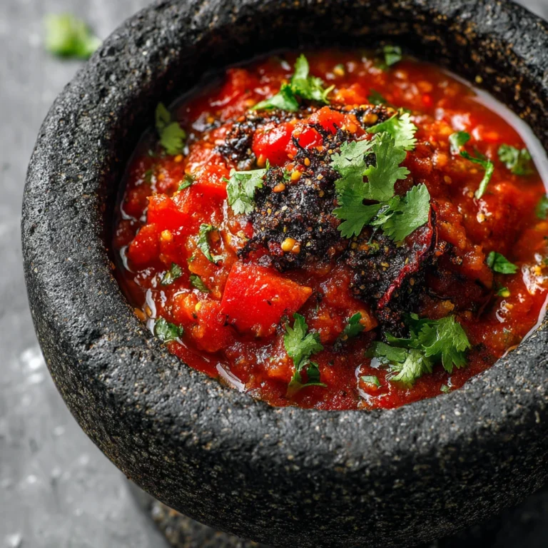 Homemade Mexican Molcajete Salsa