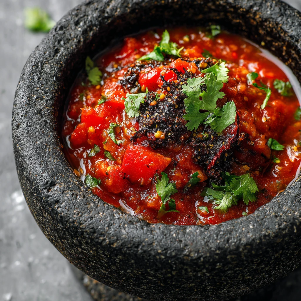 Homemade Mexican Molcajete Salsa