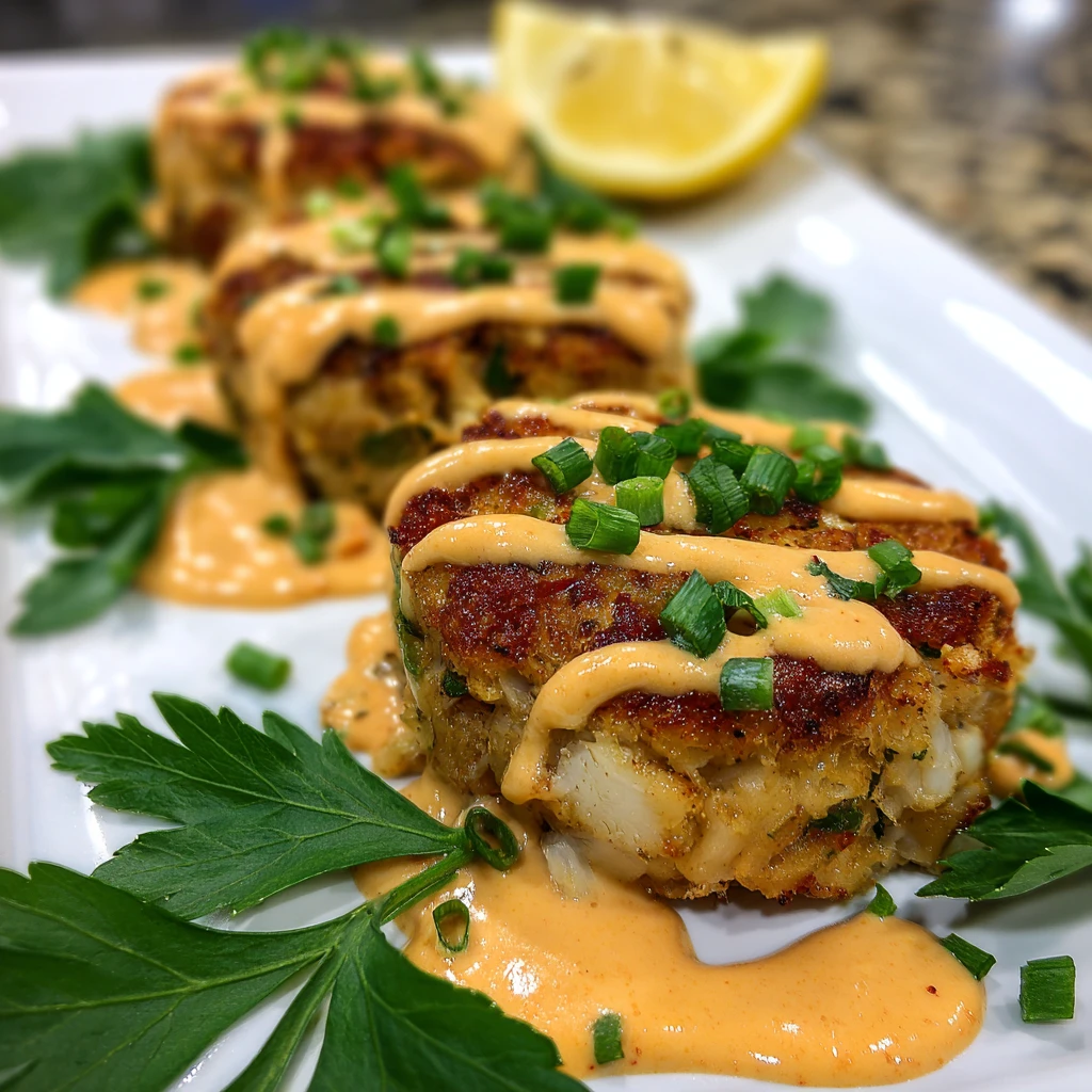 Lemon Green Onion Crab Cakes Spicy Mustard Aioli