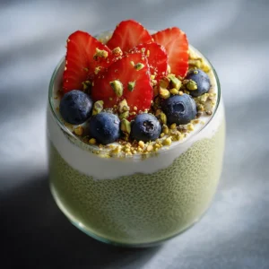 MATCHA PISTACHIO CHIA PUDDING
