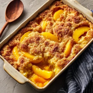 Peach Dump Cake with Canned Peaches