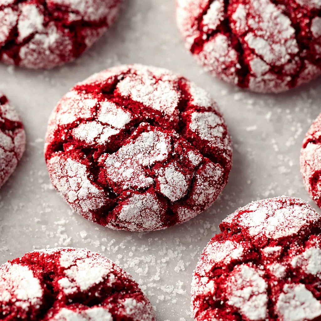 Red Velvet Crinkle Cookies
