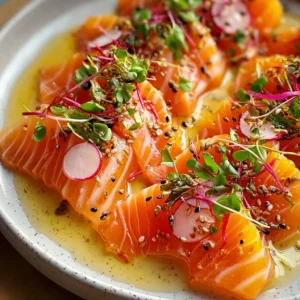 Salmon Crudo with Citrus Soy Dressing: Fresh & Effortless Delight