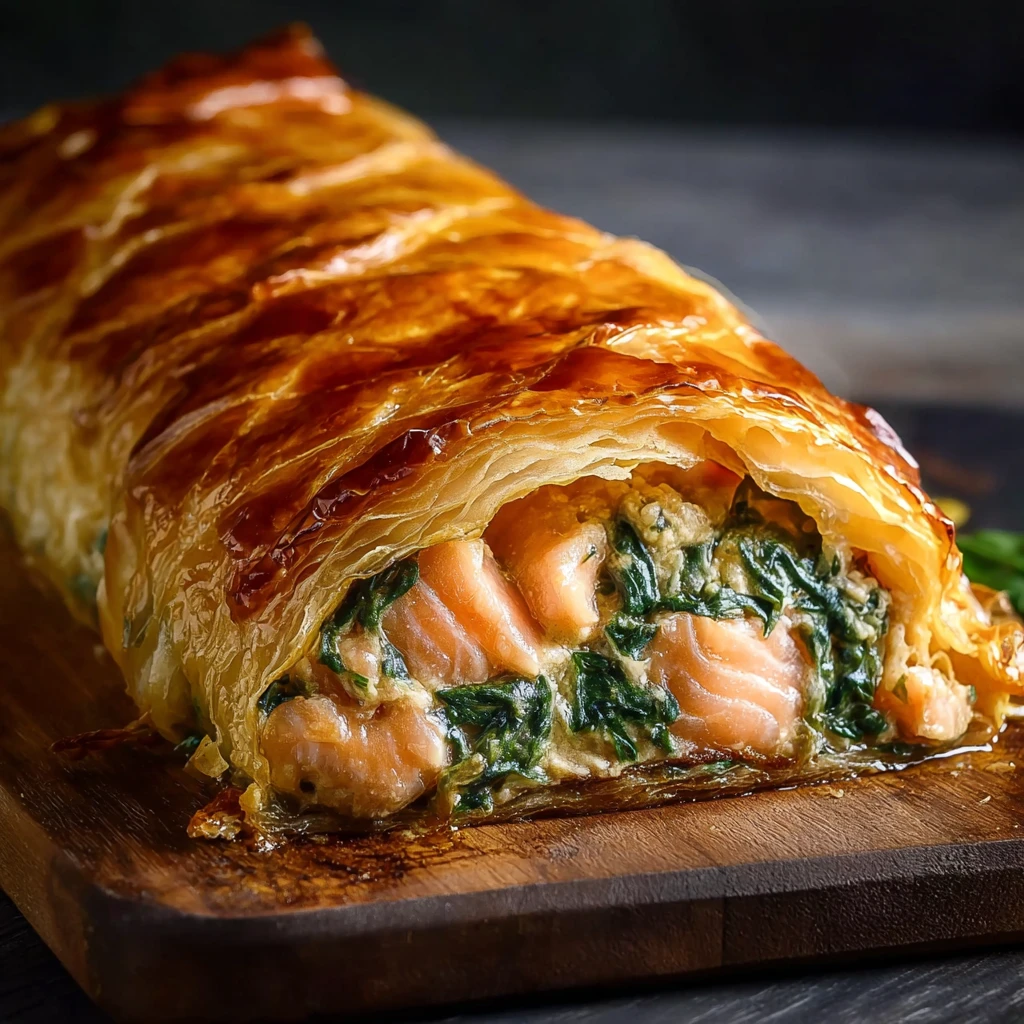 Salmon Spinach Croute