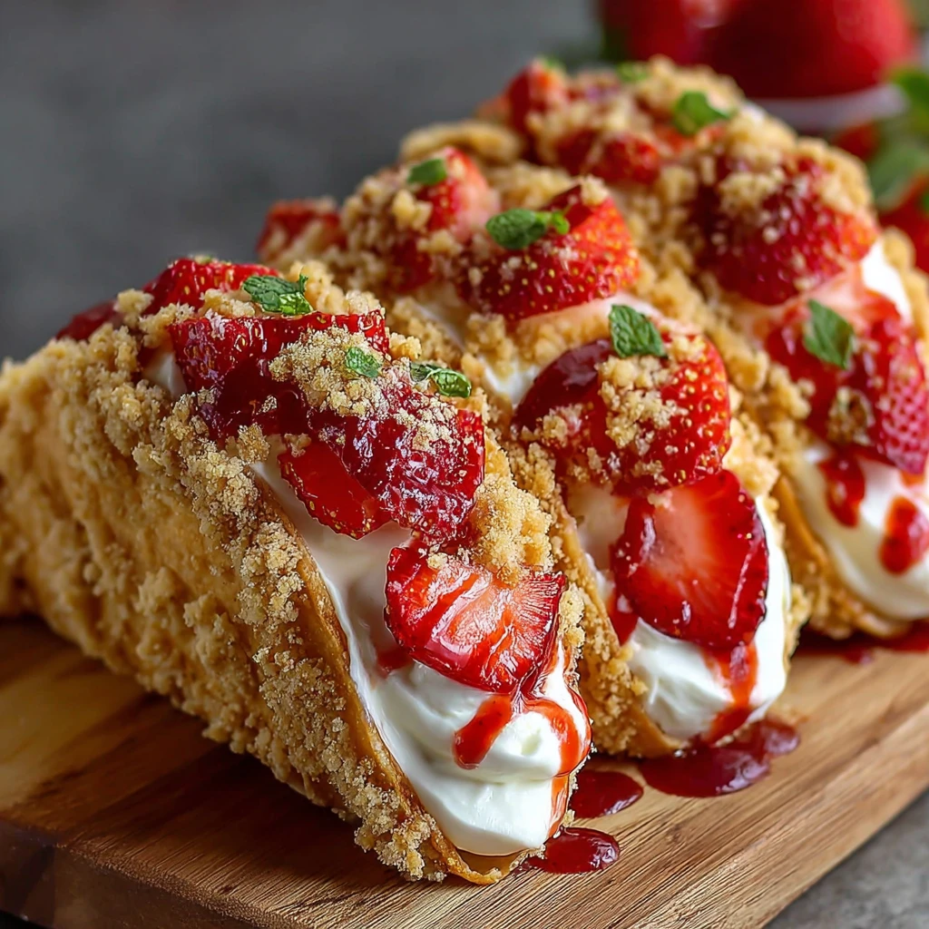 Strawberry Crunch Cheesecake Tacos