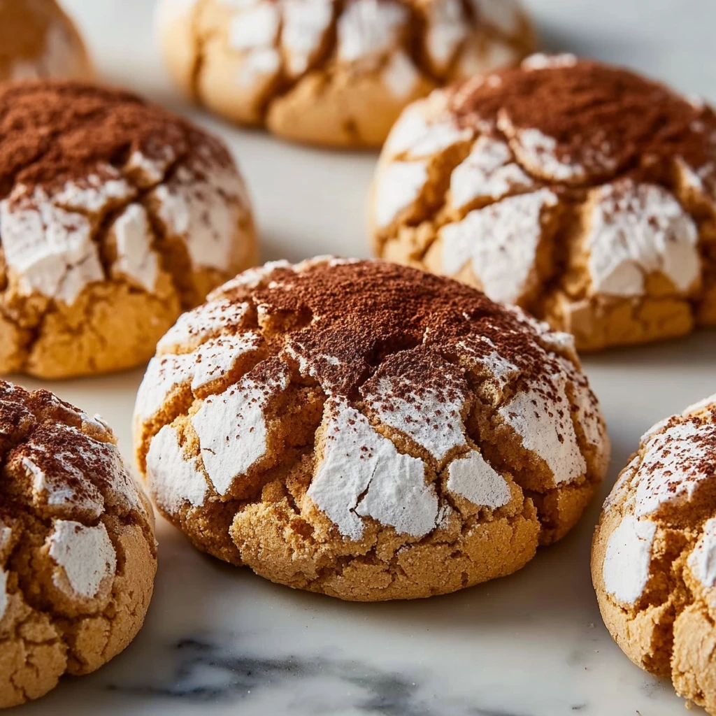 Tiramisu Crinkle Cookies