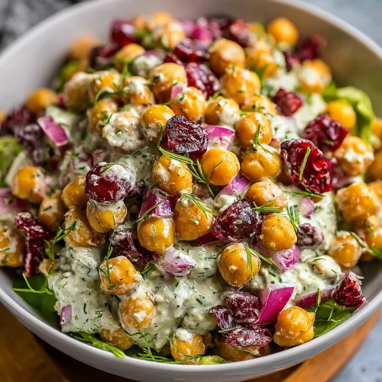 Chickpea Cranberry Salad Creamy Feta Dressing