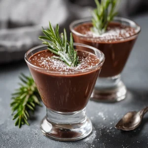 Chocolate and Rosemary Panna Cotta