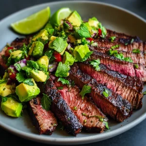 Create the Best Chili Lime Flank Steak with Avocado Salsa!