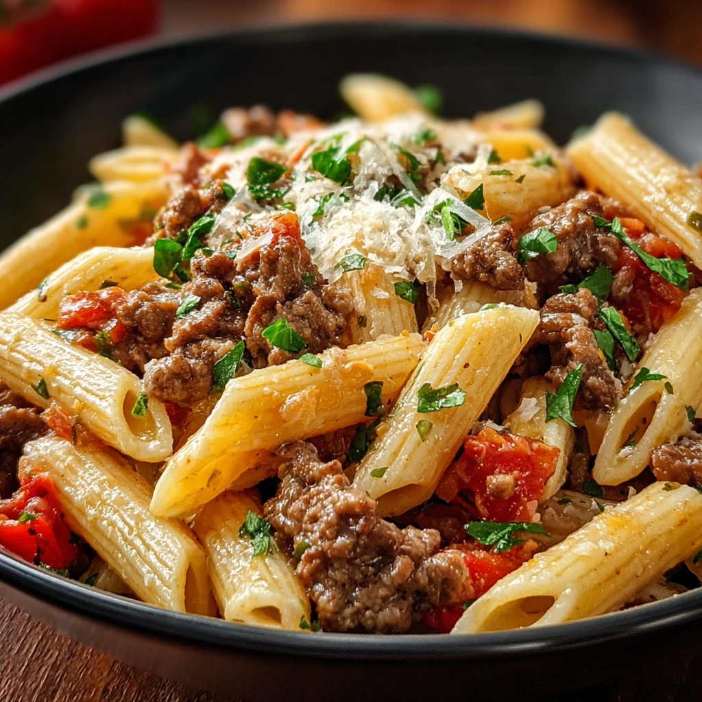 Discover Comfort Slow Cooker Garlic Beef Pasta Tonight