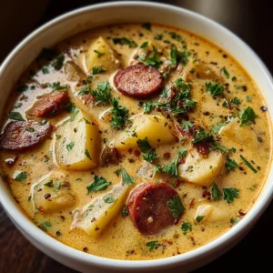 Experience the Best Creamy Cajun Potato Soup with Andouille Sausage