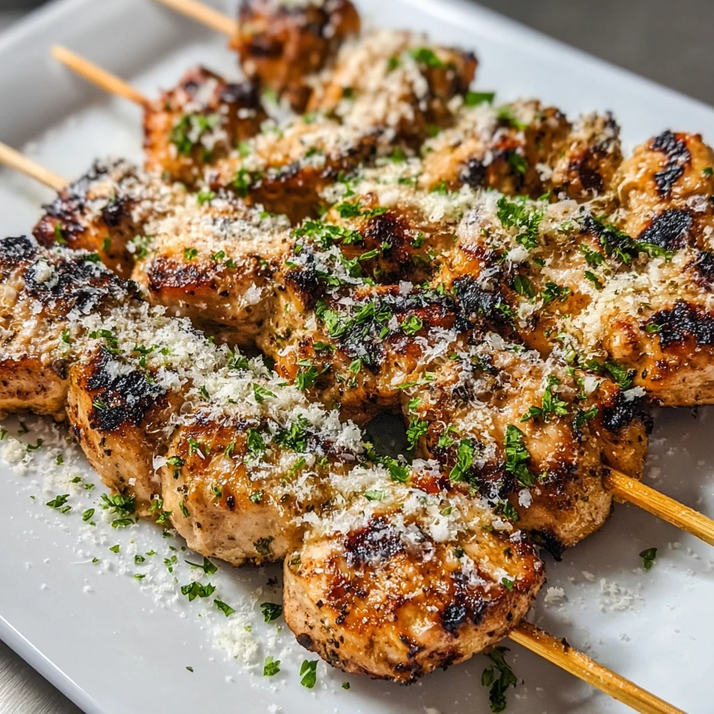 Grilled Ranch Garlic Parmesan Chicken Skewers Youll Love