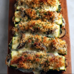 Mushroom and Spinach Zucchini Lasagna Loaf