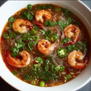 Spicy Shrimp Rice Noodle Soup