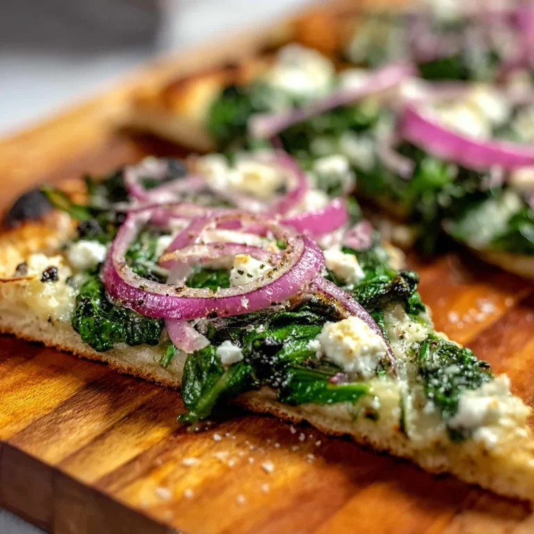 Spinach Feta Flatbread Pizza